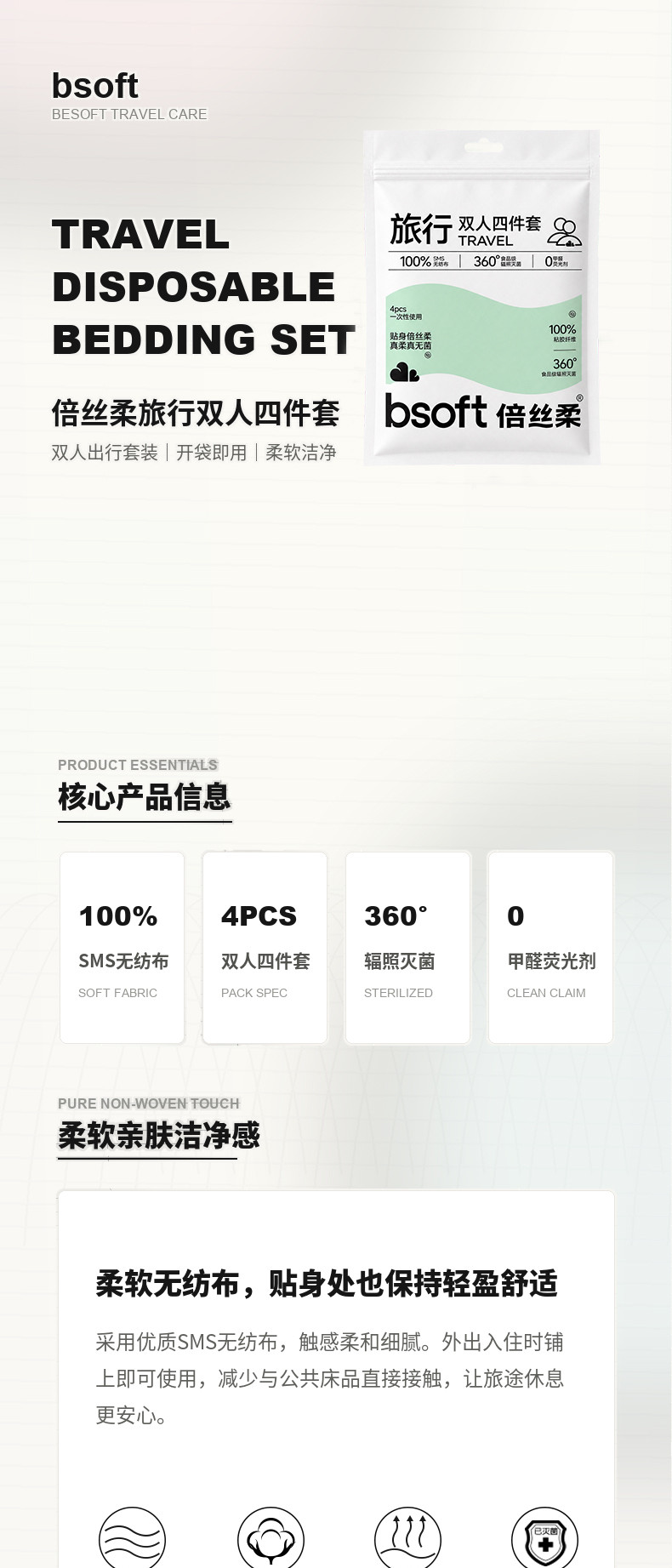 一次性床上用品四件套产品详情