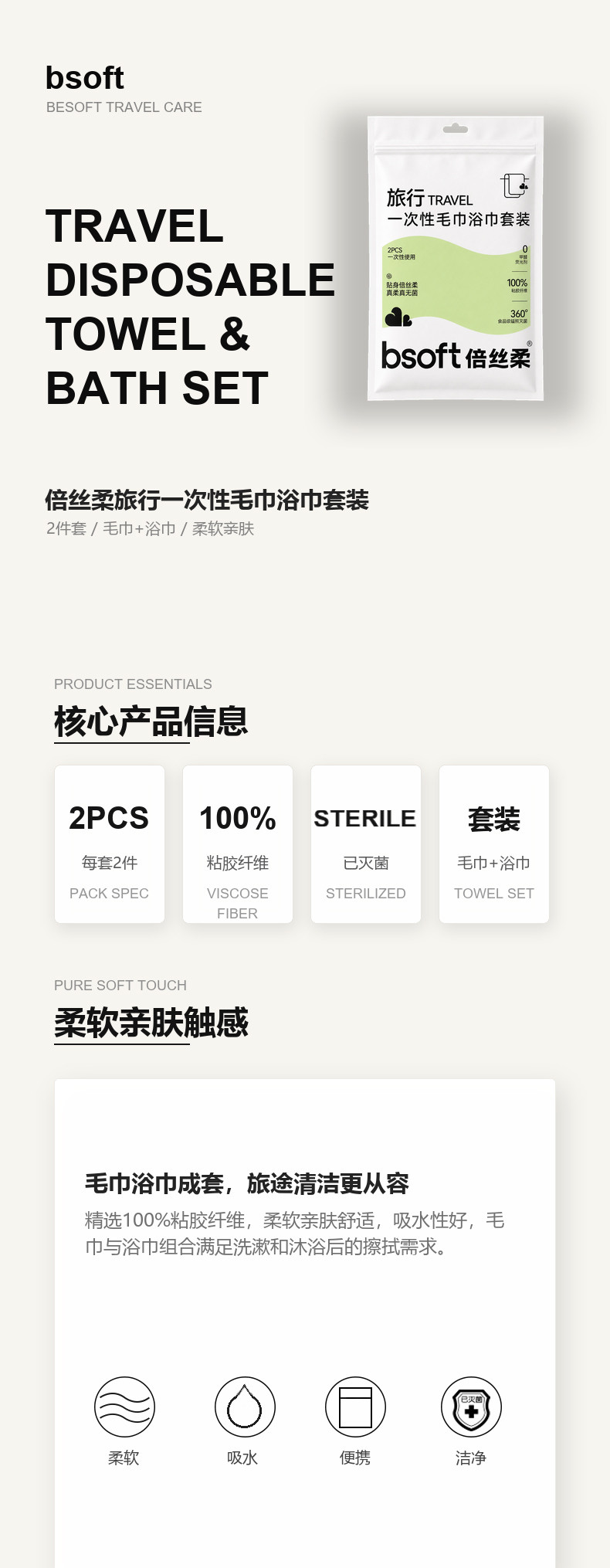 旅行一次性毛巾浴巾套装产品详情